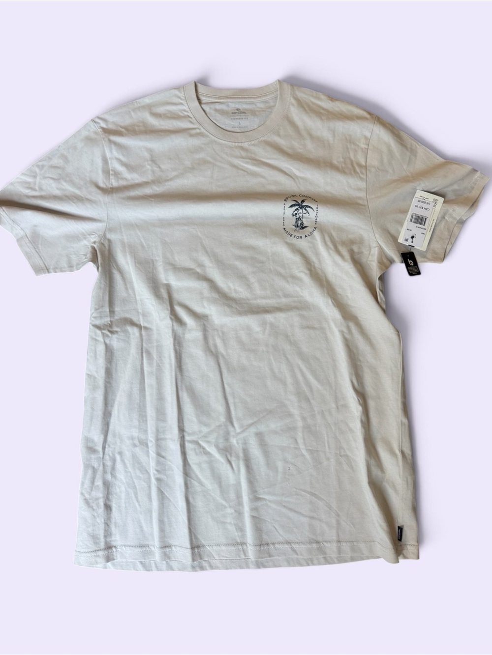 Rip Curl Off-White Palm Chest Logo Tee
